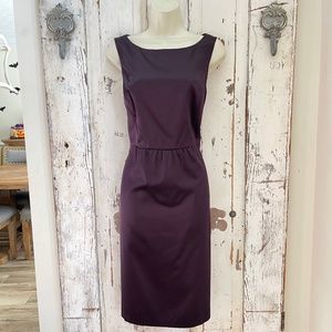 Brooks Brothers Size 6 Dress Purple Silk Satin Sleeveless Sheath Career Cocktail